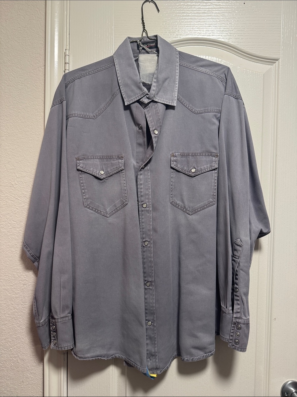 Gray Western Snap Button Shirt